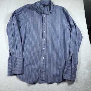 Polo Ralph Lauren Lowell‎ Shirt Mens 17 33 Blue Striped Check Dress Cotton